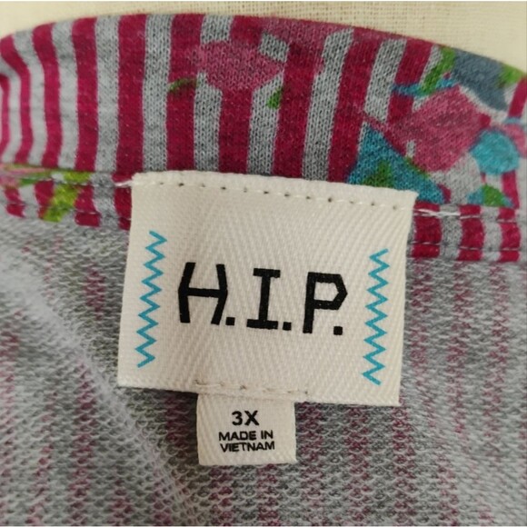 h.i.p. Tropical Cardigan Jacket Plus Size 3X Open Front Striped - Picture 4 of 16